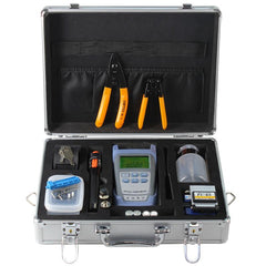 Fiber Optic FTTH Tool Kit with FC-6S Fiber Cleaver and Optical Power Meter 10km Visual Fault Locator wire stripper, Fiber Toolkit